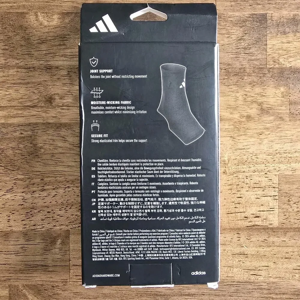 Adidas Recovery Ankle Support Brace Small Black Breathable Compression NIB - Picture 3 of 6